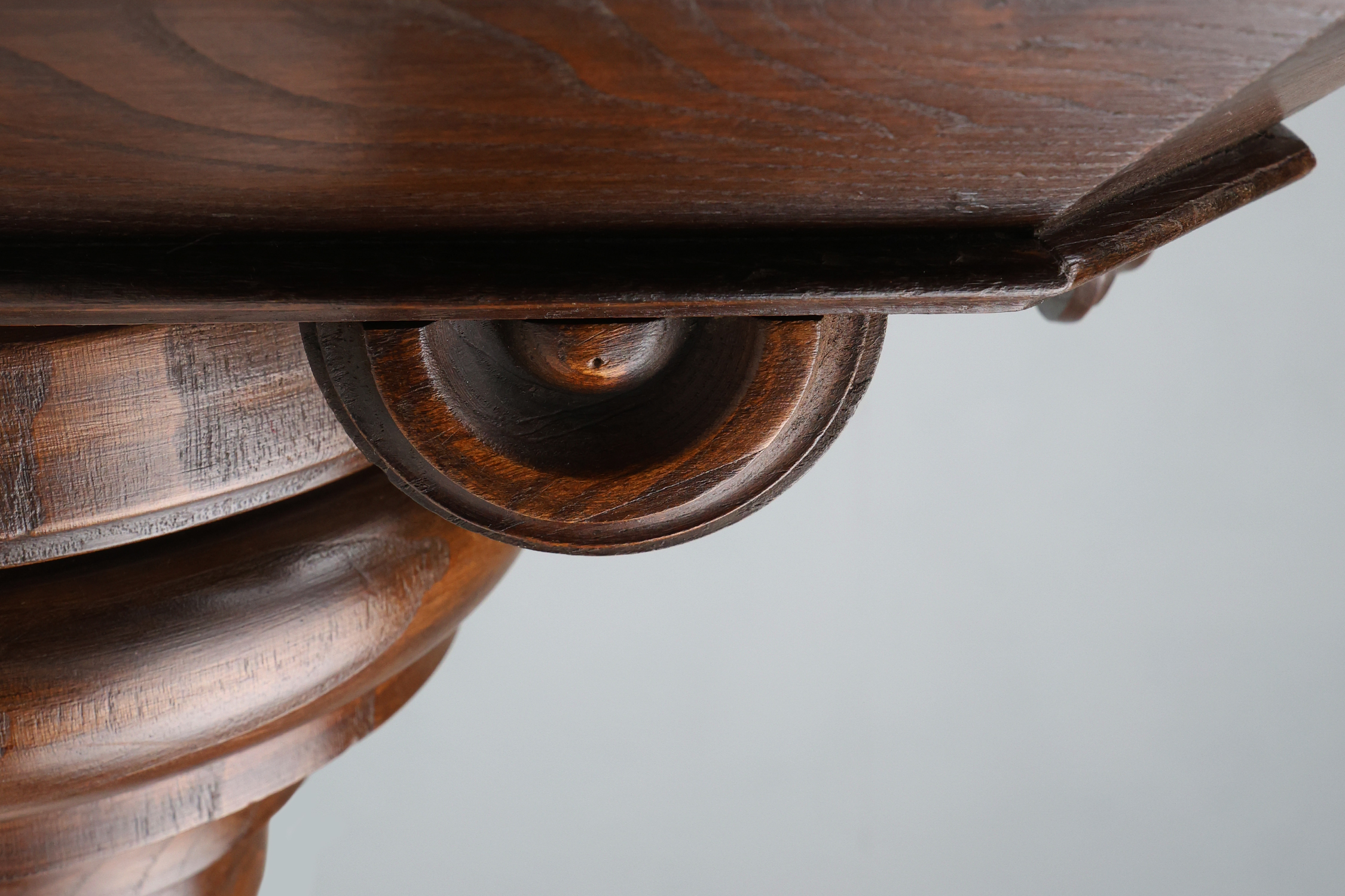 19th Century Art Deco Architectural wall mounted console in oak, France thumbnail